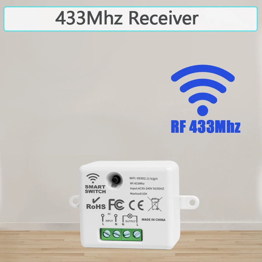 Interruptor de Luz Inalámbrico RF 433MHz | Control Remoto sin Cables | 110V-220V