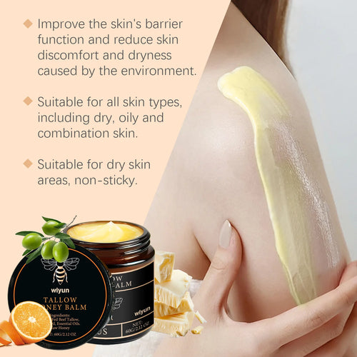 Crema Hidratante de Miel y Sebo | Reafirmante, Iluminadora y Antiedad para Cara y Cuerpo